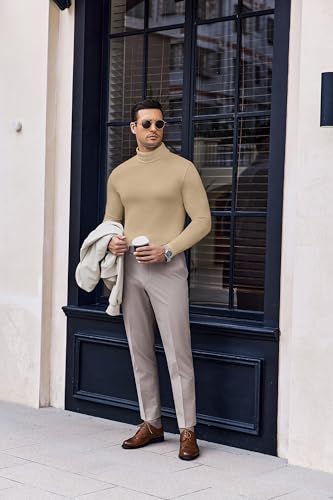 Ekouaer Mens Turtleneck Long Sleeve Shirts Lightweight Undershirt Pullover - image 5