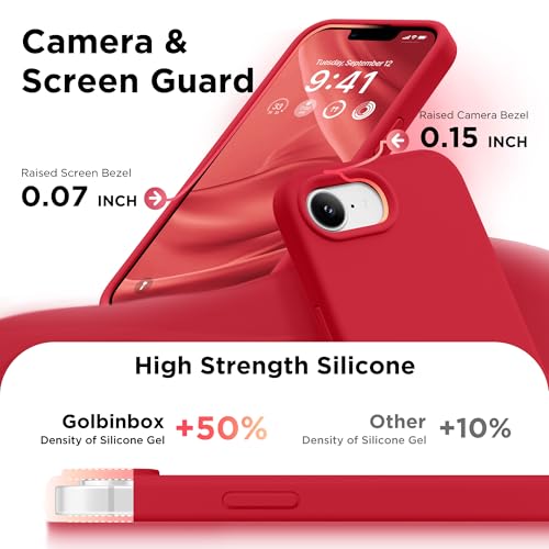 Image of GolbinBox Magnetic for iPhone 17e /16e Case, Silicone Cover, Red