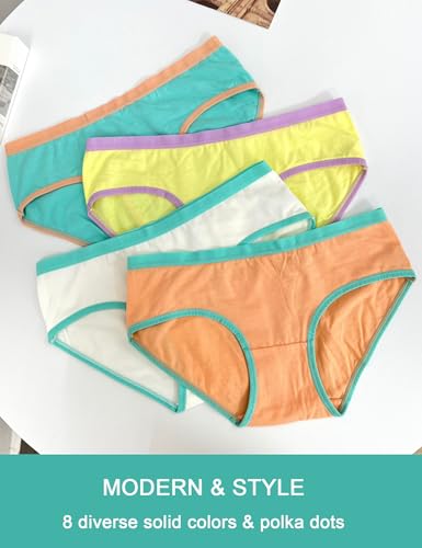Kiench Teen Girls Underwear Cotton Briefs Panties Pack of 82