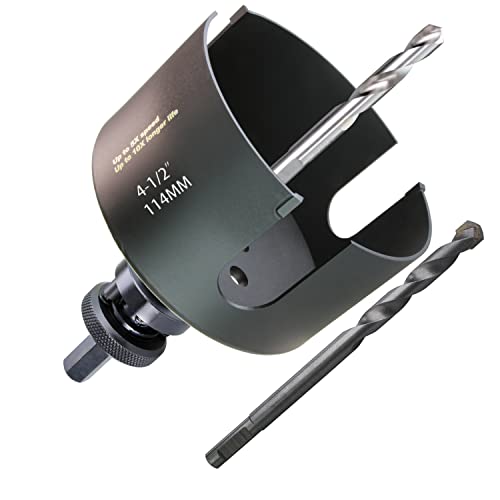 Plg2Supt 4-1/2 Inch Dia Deep Carbide Tipped Hole Saw, 2.36” Cutting Depth For Multiple Material Hardy Plank Mdf Wall Tile 10X More Cuts 5X More Faster #TOP6