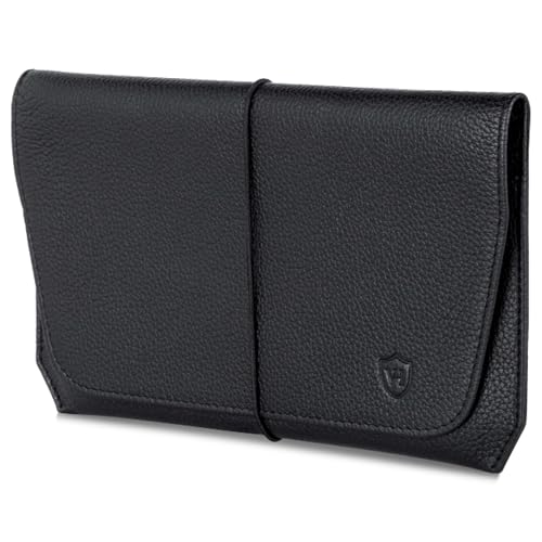VON HEESEN Leder Reisepasshülle mit RFID-Schutz - Passport-Hülle aus echtem Leder - Reisepass-Organizer für stilbewusste Damen & Herren in Schwarz