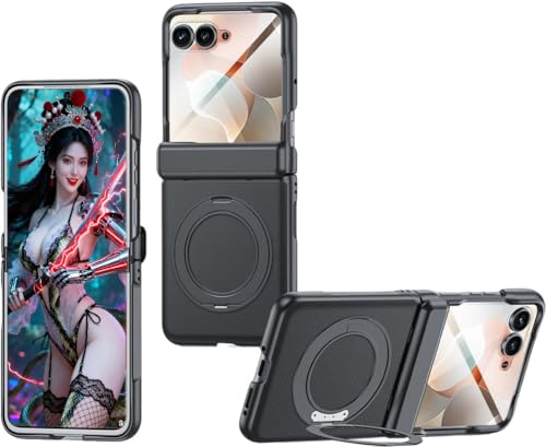 Étui en cuir pour Motorola Razr 70 Ultra avec support magnétique et charnière