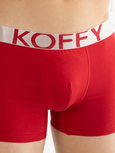 Image of KOFFY Men's Malleable Cotton Lycra Long Trunk with Minus Cutting Pouch and Moisture Wicking Properties
