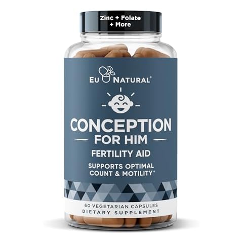 Conception For Him – Fertility Supplements for Men, Male Fertility Booster & Prenatal – Optimal Sperm Count, Motility Strength – Ashwagandha, Folate Folic Acid,Magnesium & Zinc – 60 Veg Soft Capsules Cover