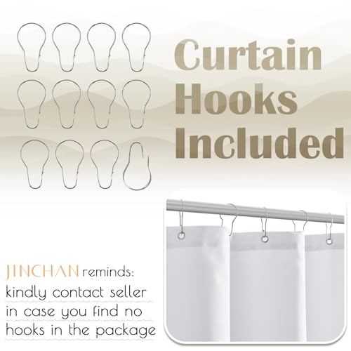 jinchan Ombre Taupe Ocean Wave Shower Curtain Waterproof Fabric Shower Curtains for Bathroom Gradual Color Design Nautical Coastal Beach Bath Decor with 12 Hooks 70x72 Inches by jinchan - Used condition - Image 6