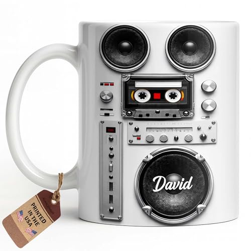 Personalized Retro Boombox Music Mug