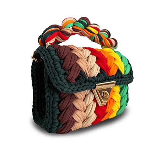 Chqel Evening Clutch Bag For Women, Handmade Crochet Wedding Party Purse, Small Flap Formal Crossbody Handbag Evening Clutch (Colorful2) #TOP3