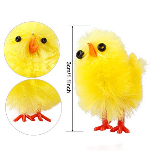 Imikeya Easter Fur Chicks：60Pcs Easter Chicks Fluffy Baby Chick Toys Soft Plush Chick Stuffed Animal Miniature Chick For Party Favors Diy Easter Egg Decorations Kids Easter Gift #TOP4