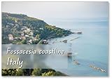 fossacesia abbazia Dimensioni: 53 x 80 mm Magnete da frigorifero con vista sulla costa di Fossacesia in Abruzzo, Italia