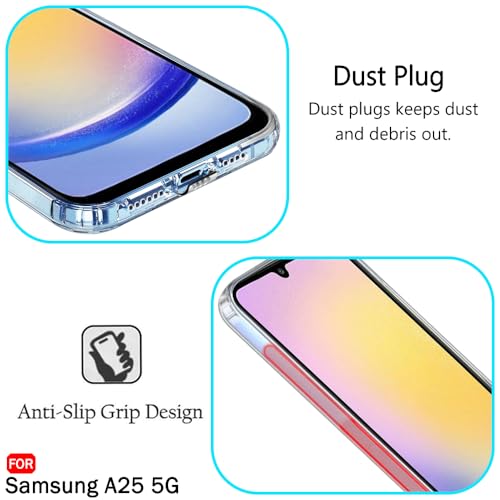 Image of TheGiftKart Back Cover Soft Case for Samsung Galaxy A25 5G | Best Camera Protection | Inbuilt Dust Plugs & Anti-Slip Grip | Ultra Clear Slim Back Cover Case for Samsung A25 5G (Silicone, Transparent)