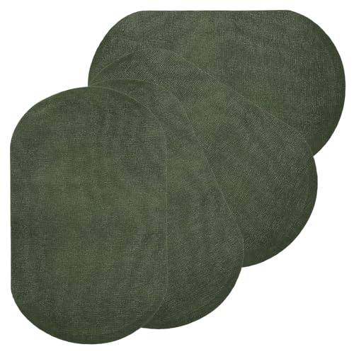 PATIKIL Iron-on Patches, 4Pcs 7x4 Inch Elbow Knee Velvet Patches Repair Patches Kit for Clothing Pants Shirts Jackets Mending and Decorating, Green