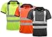 Men's Polo Shirts Hi Vis High Viz Visibility Short Sleeve Safety Work-wear Shirt