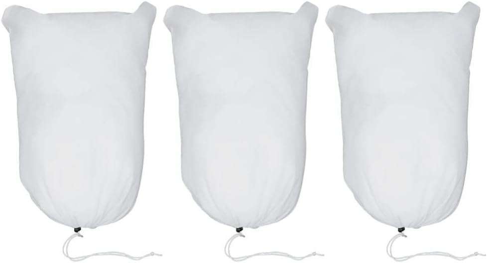 3pcs Winter Plant Protection Bags Plant Thickened Covers Plant Freeze Protection Covers Non Woven Fabric Frost Covers with Drawstring for Cold Frost Freeze Days