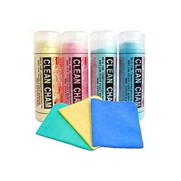 Kunj Autotech Clean Cham Big Size Liquid Absorbing Chamois Cleaning Cloth (4), Assorted Colour