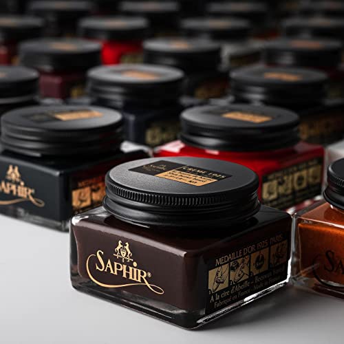Image of Saphir Medaille d'Or Pommadier Cream 75ml - Natural Cream Leather Shoe Polish, Leather Conditioner for Boots, Handbags