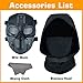 Guayma Airsoft Paintball Mask Tactical Full Face Cyberpunk Mask with Balaclava Headgear For CS Halloween Cosplay Costume Movie Props,BK