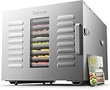 Commercial 10 Trays Food Dehydrator Machine for Jerky and Herbs Usable Area up to 24.65ft² and 194℉ Temperature 1000W deshidratador Stainless Steel Dryer for Meat Fruit Mushrooms Beef Food Home
