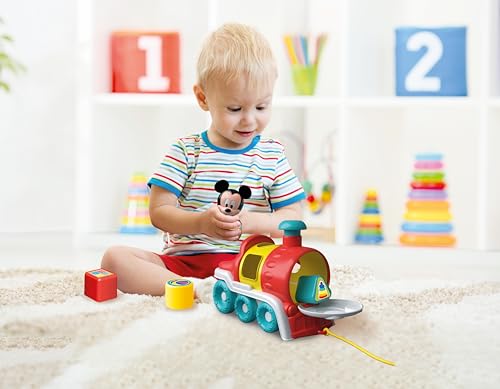 Clementoni Disney Baby - Mickey Shape Sorter Train, Bambini 9+ Mesi, Trenino Raccoglitore Con 3 Formine Per L'impilamento E Incastro, Gioco Prima Infanzia,Sviluppa Manualità E Percezione Tattile,17900 - 5