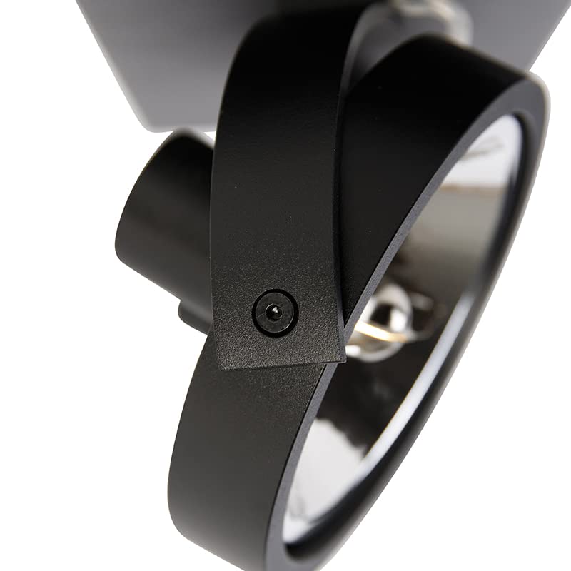 Qazqa Moderno Foco de diseño negro orientable 2 luces - Go Aluminio Rectangular Adecuado para LED Max. 2 x 3 Watt