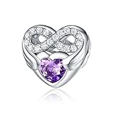 💜 Inspiración de Diseño 💜 La inspiración para este charm de corazón de plata de ley 925 proviene de mi amor infinito por ti. Espero que este amor esté contigo para siempre. Bajo la protección de las alas de los buenos ángeles, este amor durará más tiempo.