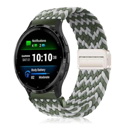 [YealRed] �o���h 18mm For Garmin Venu 4 41mm/Venu 3S/ 2S/Vivomove 3S/Vivoactive 4S �����p�X�g���b�v �e���i�C������ �ւ��x���g �ґg�X�g���b�v ���C�o�b�N�� �����x���g �}�O�l�b