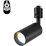 Ophenex ダクトレール用 スポットライト 1個セット ブラック 6W（60W形相当） E11口金 LED内蔵式 電球不要 無段階調光 調色 リモコン付き 2.4GHz Wi-Fi対応 スマート照明 北欧デザイン 天井 壁面 コンセント直結 おしゃれ モダン ミニマル インテリア セットスポットライト1個+リモコン1個