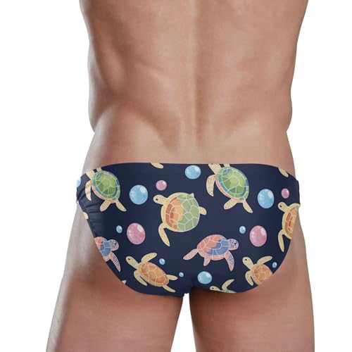 Cute Sea Turtle Swim Briefs for Men Swimsuit Bikini Swimwear S B04042183