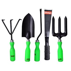 Visko GTK Garden Tool kit (Green and Black, 5-Pieces)