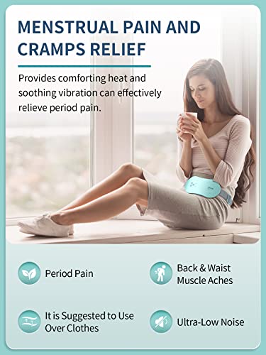 Slimpal Period Heating Pad For Cramps, Portable Heat Pad For Menstrual Cramp Relief, Electric Wearable Rechargeable Cordless Heating Belt, 3 Timer Auto Off Setting, Gifts For Women Girl, Aqua #TOP2