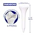 1 1/2'' Plastic Golf Tees Pack of 50 Bulk - 4 Prongs Short Tees for Irons, Par Threes, Hybrids, and Driving Range, Plastic Golf Tees Performance Series Low Resistance Golf Tee White