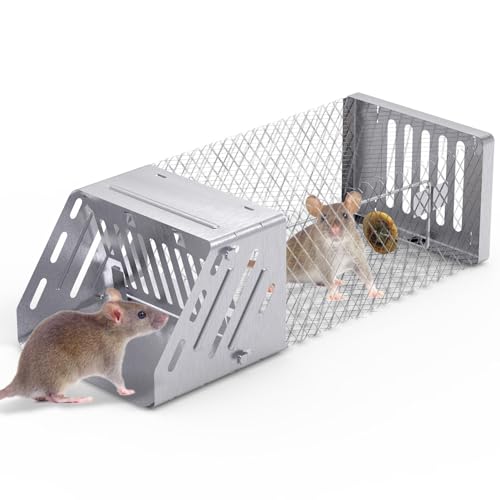 Image of Zorpupoa Humane Mouse Trap, Live Rat Trap Automatic Continuous Mice Trap Single Sliding Door Mouse Cage for Small Live Animal Catch and Release, Rodent Chipmunk Traps for Home Garden Garage