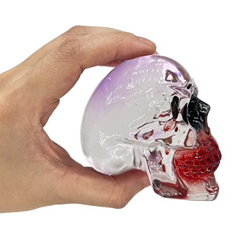 Estatua de Calavera de Cristal Electroplateada 7x5x6 cm miniatura 4