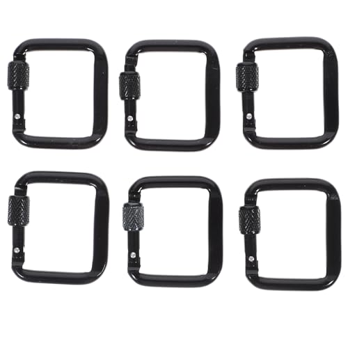 Toddmomy 6pcs Camping Button Heavy Duty Metal Carabiner Keychain Hooks for Hanging, Outdoor Hiking Clasp with Snap Hook and Trigger