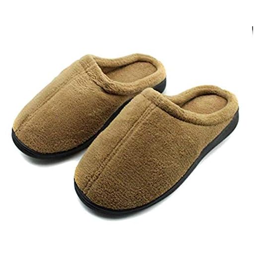 Zapatillas de Andar por casa de Gel Relax para Hombre y Mujer máximo Confort y Comodidad (Large, Marrón)