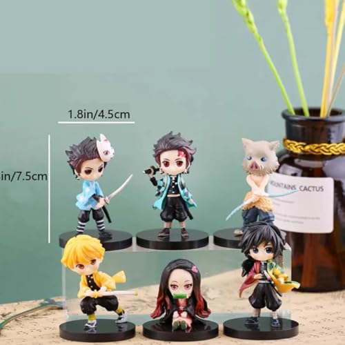Image of Blue Aura Anime Action Figure Set of 6 Height-7.5cm Collectible for Kids & Adults | Ninja ba-sicc