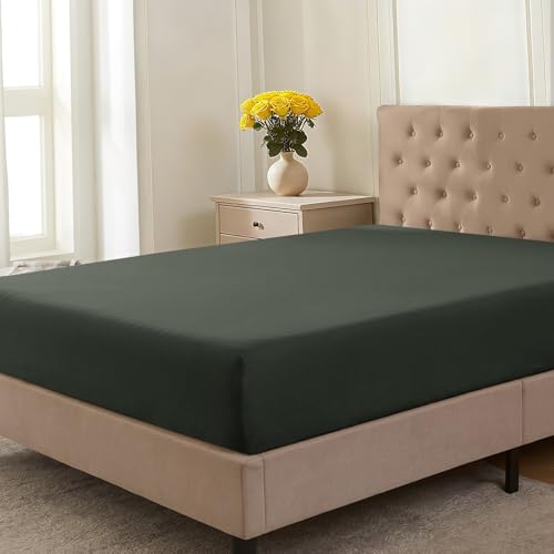 CELESTA Spannbettlaken 180x200cm 100% Baumwolle, Oeko-TEX Zertifiziert Jersey Spannbetttuch 180x200, Matratzenhöhe bis 30 cm für Boxspringbett, Grau