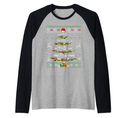 Insegnante di matematica Albero di Natale Brutto Maglione Christmath Geometry Maglia con Maniche Raglan