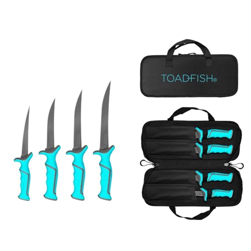 SupplyMount 1175 - Aftermarket Replacement Fixed Filet Knife Set - 4 Knives - 5 6 7 and 8 Fixed Knives Compatible with Toadfish
