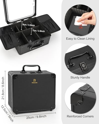 Relavel Makeup Box with Rotating Mirror