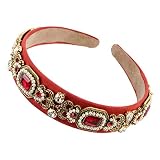 Simulated Pearl Bead Vintage Crystal Headbands for Women Fashion Rhinestone Flower Leaf Alloy Metal