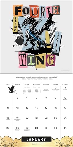 Fourth Wing Officially Licensed Fan Art 2026 Wall Calendar - Image 2
