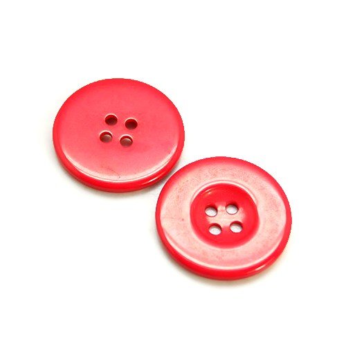 Charming Beads Resina Bottoni Rosso Tondi 30mm