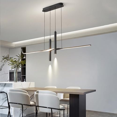 Suspension linéaire LED plafonnier lustre à intensité variable avec télécommande - 4