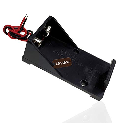 Ltvystore 9V Battery Clip Holder Black 12Pcs Single Slot Abs 9 Volt Battery Clip Holder Case Container Box, Plastic Diy Batteries Storage For 1X 9V Battery #TOP6