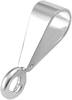 5pcs Adabele Real Solid Sterling Silver 11mm Folding Loop Bail Clasps | Tarnish Resistant, 925 Silver Folding Donut Pendant Connector with Closed Ring Loop for Craft Jewelry Making