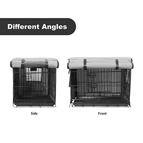 Pop Duck Dog Crate Cover Durable Pet Kennel Cover Fit For 24 30 36 42 48 Inch Wire Dog Crate, Light Grey, 24 #TOP4