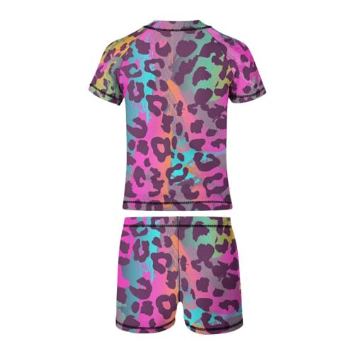 Colorful Animal Skin TextureChildren's Swimsuits Boys Two Piece Suit9-11Y（140cm）3