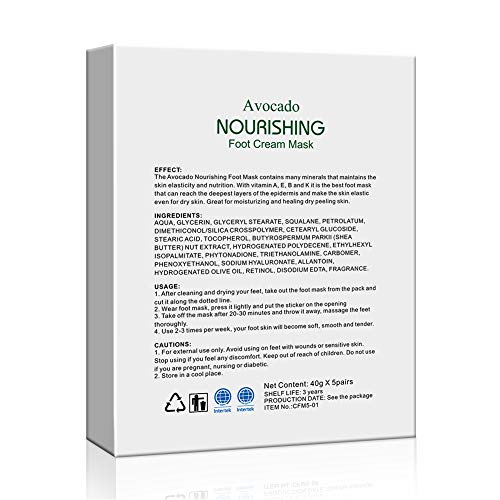 Mond'Sub 5P.CFM5-01ZA [5 Pairs] Mond'Sub Moisturizing Feet Masks & Avocado Oil Moisturizing Organic thumb #8