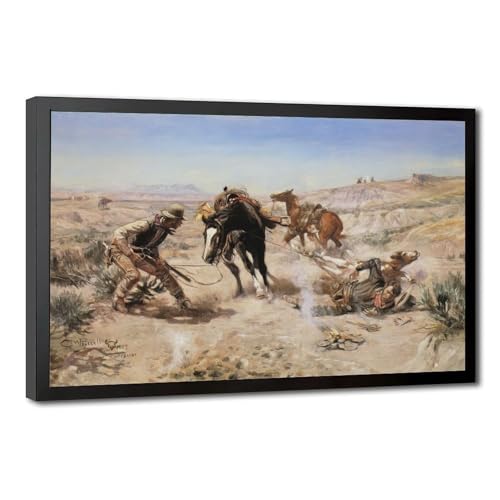 Décoration murale salon avec l'impression sur toile de Charles M Russell 20x30 cm