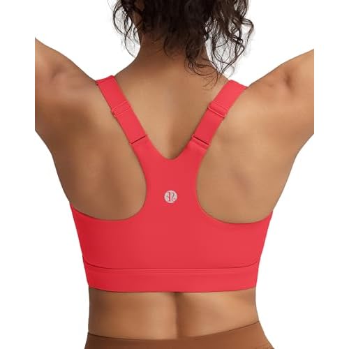 RUNNING GIRL Sports Bra for Women,Adjustable Straps Supportive High Impact Sports Bra with Sewn in Pads
